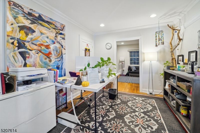 Home Office, Interior, Pendant Lights, Recessed Lighting, Wood Texture Flooring