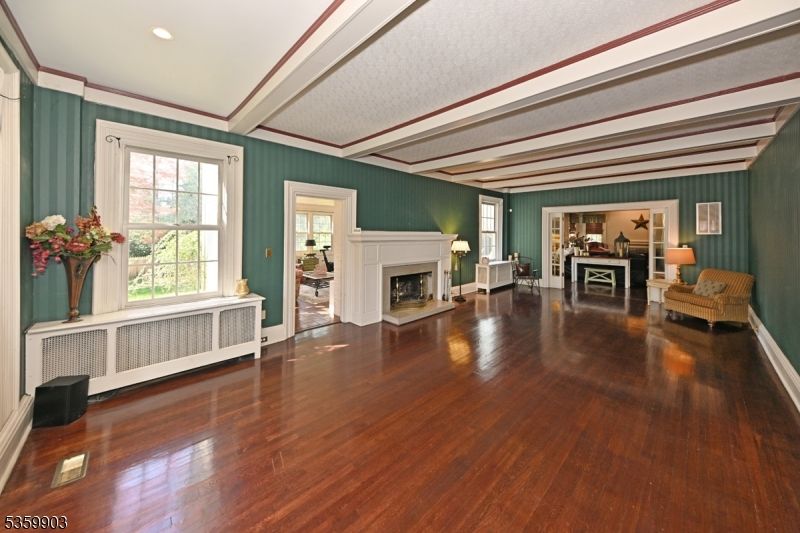 Fireplace, Interior, Recessed Lighting, Wood Texture Flooring