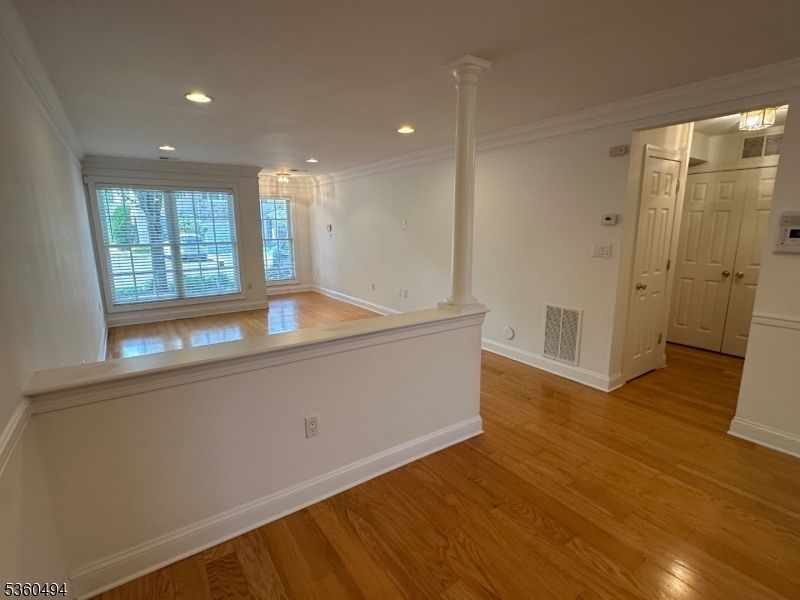 Chandelier, Empty room, Interior, Recessed Lighting, Wood Texture Flooring