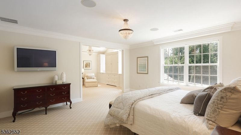 Bedroom, Chandelier, Interior