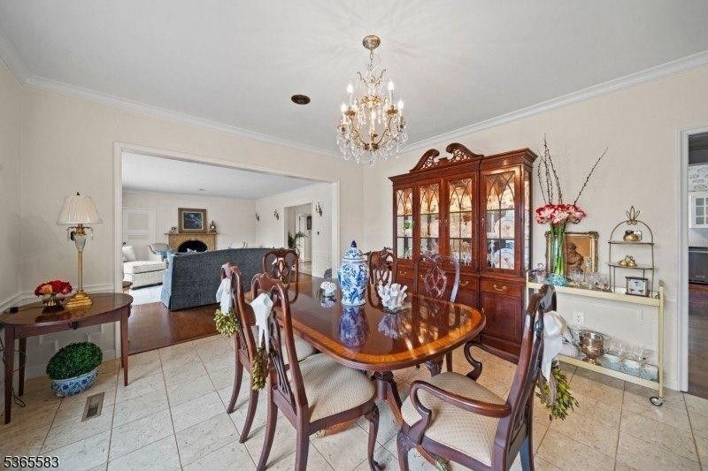 Chandelier, Dining room, Fireplace, Interior, Living room