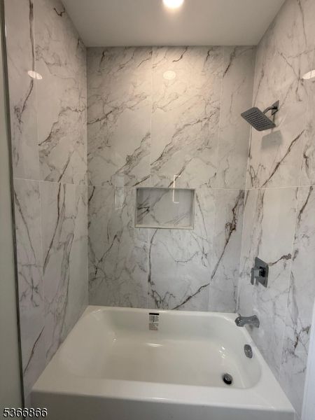 Bathroom, Interior, Marble Walls, Recessed Lighting