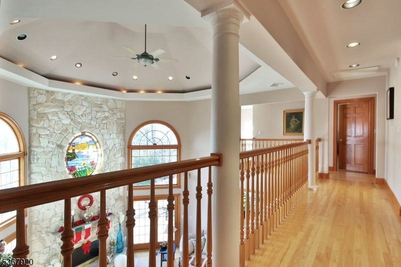 Interior, Recessed Lighting, Stone Walls, Wood Texture Flooring