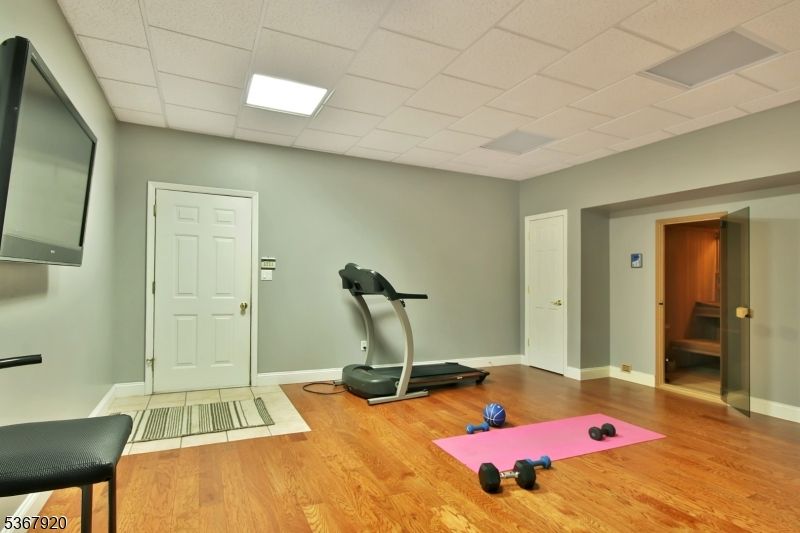 Fitness Equipment, Interior, Recessed Lighting, Wood Texture Flooring