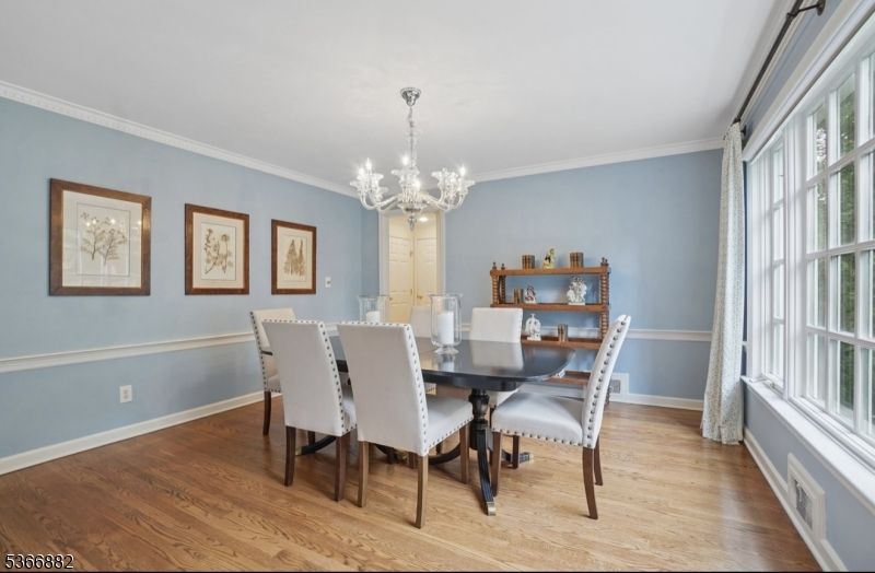 Chandelier, Dining room, Interior, Wood Texture Flooring