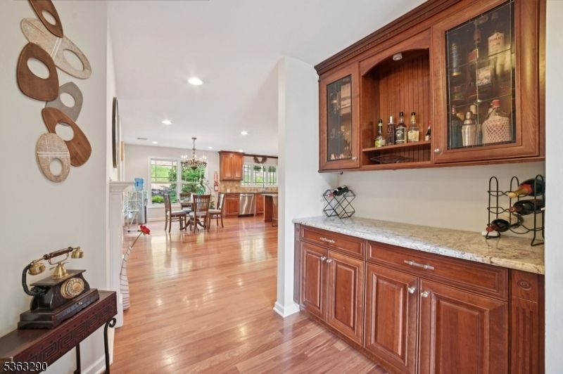 Chandelier, Dining room, Interior, Recessed Lighting, Wood Texture Flooring