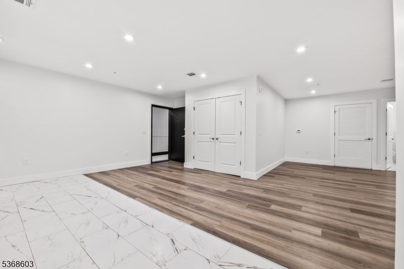 Empty room, Interior, Marble, Recessed Lighting, Wood Texture Flooring