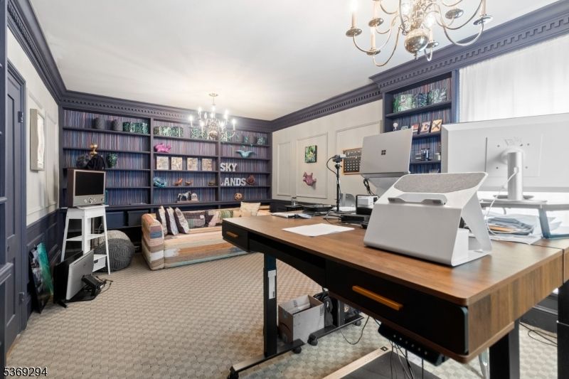Chandelier, Home Office, Interior