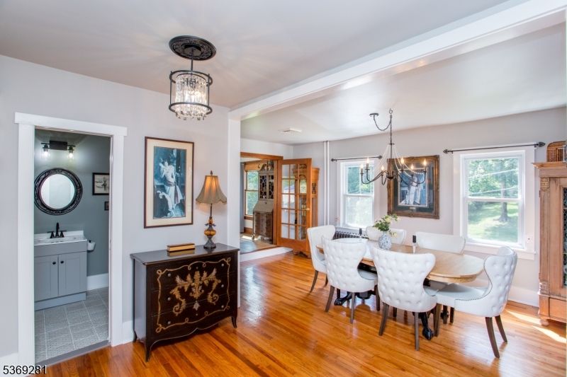 Chandelier, Dining room, Interior, Wood Texture Flooring