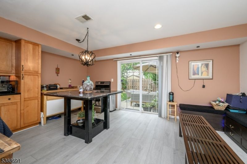 Chandelier, Dining room, Interior, Pendant Lights, Recessed Lighting, Wood Texture Flooring