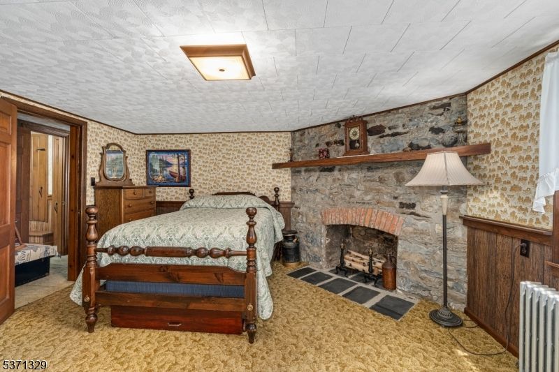 Bedroom, Fireplace, Interior, Stone Walls