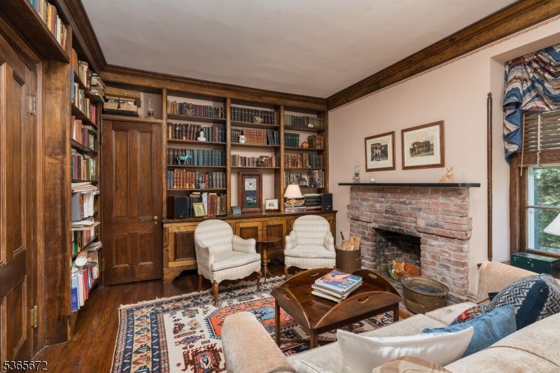 Fireplace, Home Office, Interior, Living room, Wood Texture Flooring