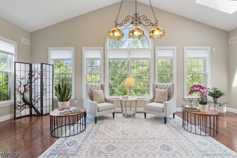 Interior, Living room, Pendant Lights, Wood Texture Flooring