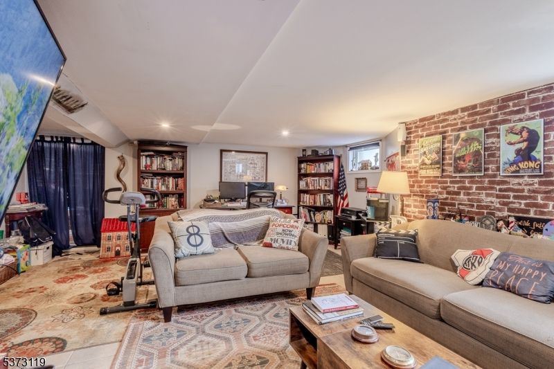 Interior, Living room, Recessed Lighting, Stone Walls