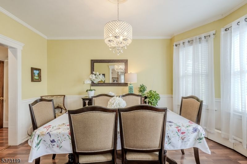 Chandelier, Dining room, Interior, Wood Texture Flooring