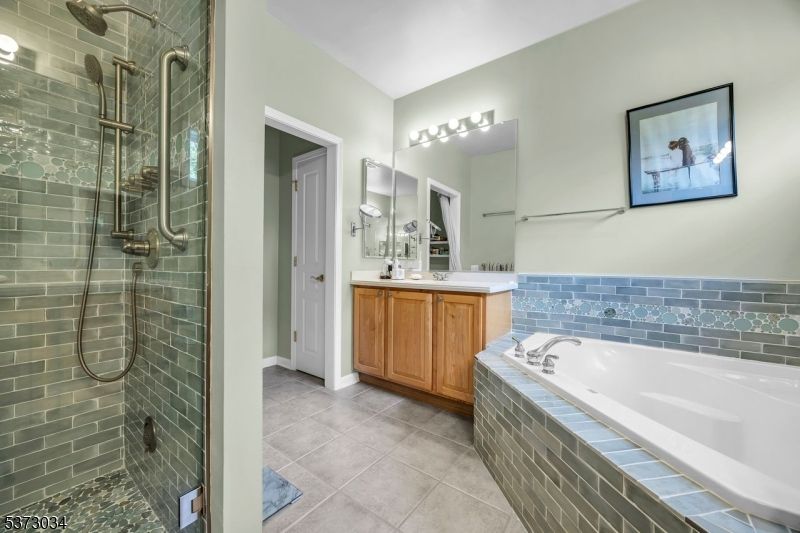 Bathroom, Dual Sink Vanities, Glass Shower, Interior, Tile Countertops