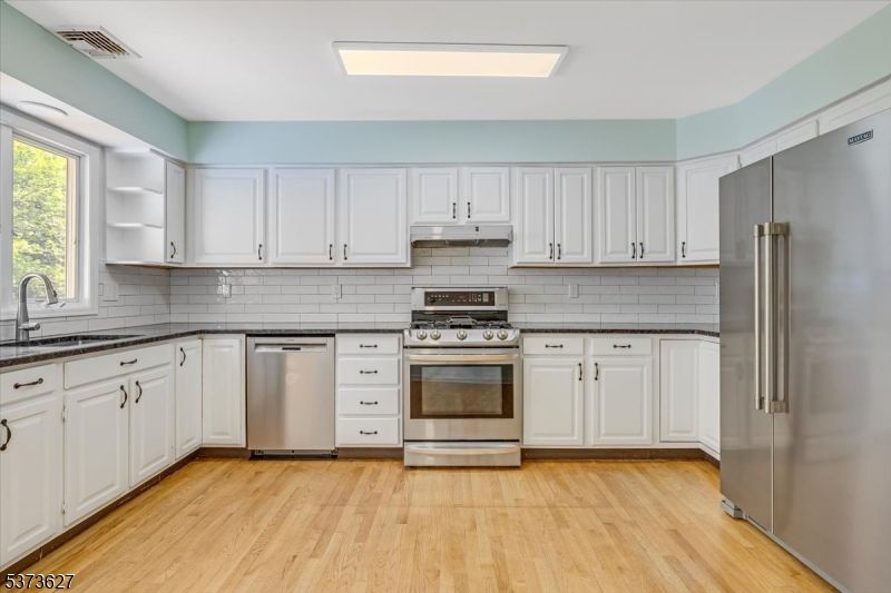 Interior, Kitchen, Stainless Steel Appliances, Wood Texture Flooring