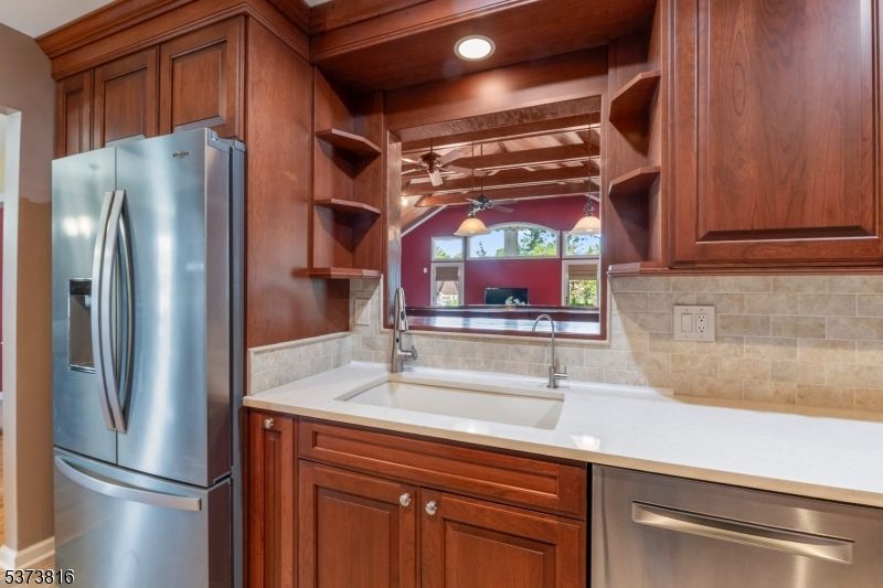 Interior, Kitchen, Recessed Lighting, Stainless Steel Appliances, Wooden Beams, Wooden Ceilings