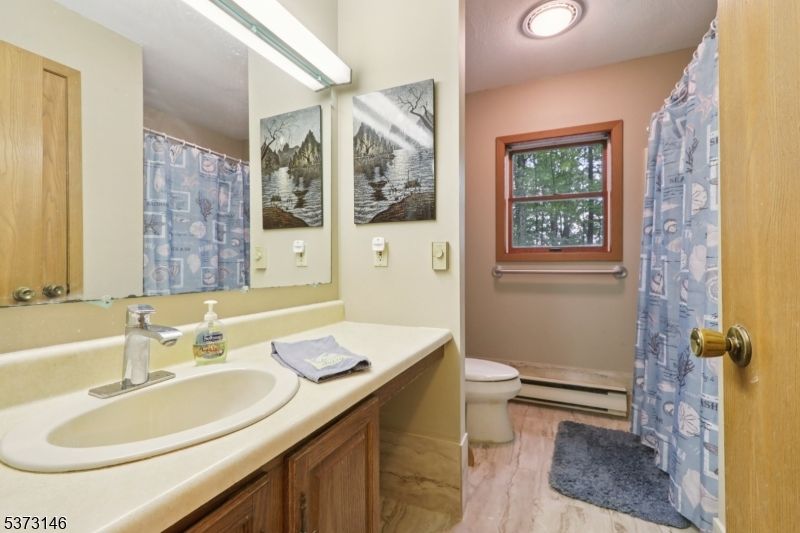 Bathroom, Interior, Recessed Lighting, Wood Texture Flooring