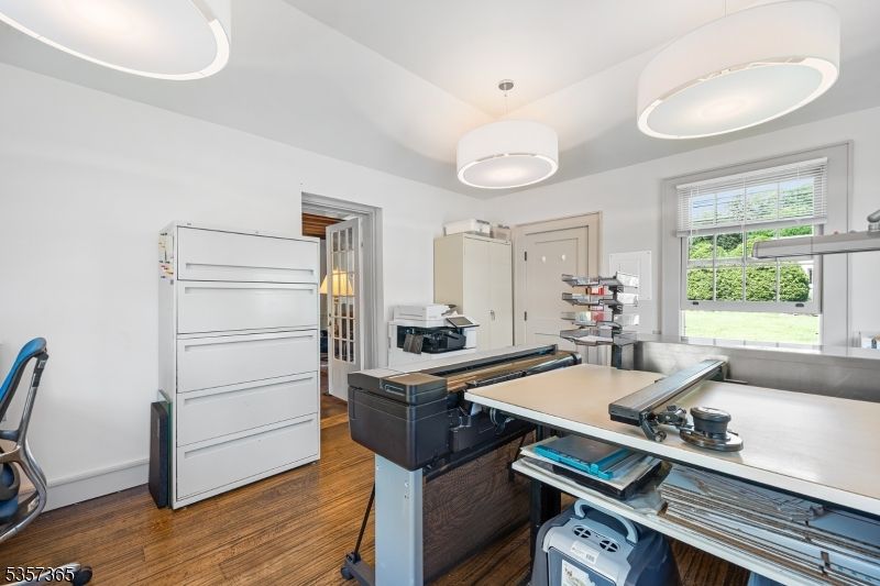 Home Office, Interior, Pendant Lights, Wood Texture Flooring