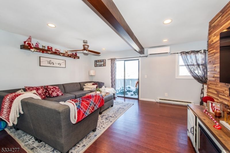 Interior, Living room, Recessed Lighting, Wood Texture Flooring, Wooden Walls