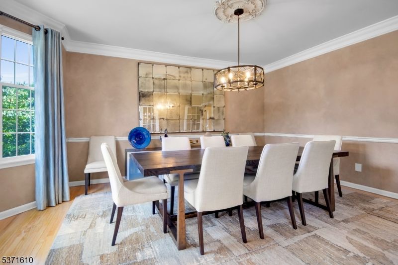 Chandelier, Dining room, Interior, Wood Texture Flooring