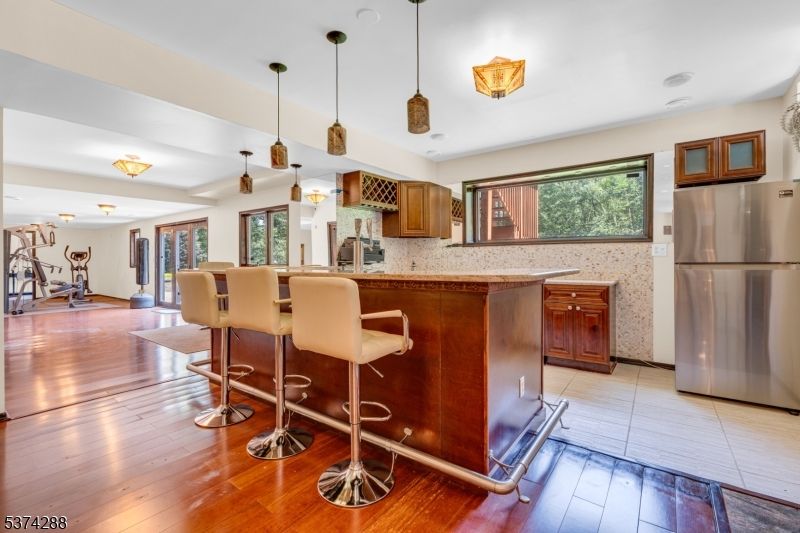 Interior, Kitchen, Pendant Lights, Wood Texture Flooring