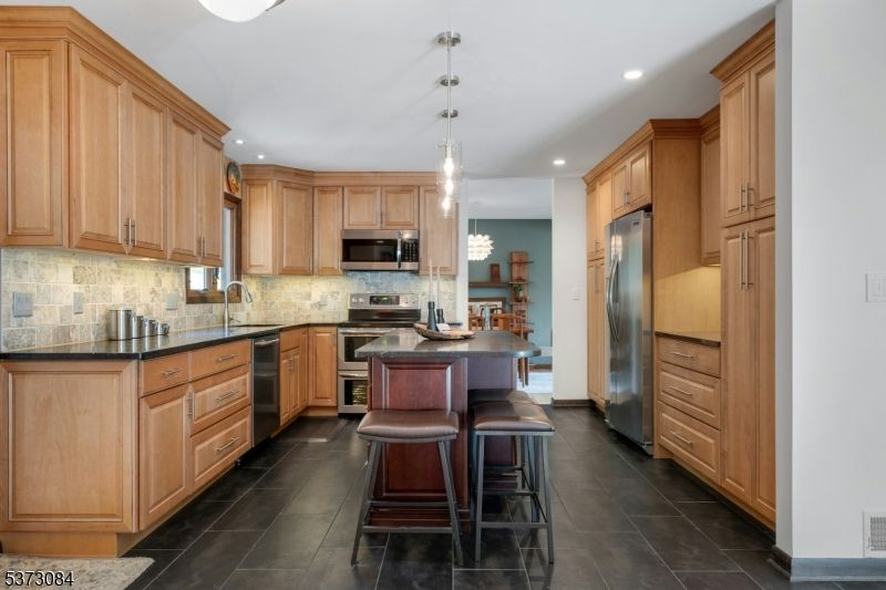 Interior, Kitchen, Pendant Lights, Recessed Lighting, Stainless Steel Appliances