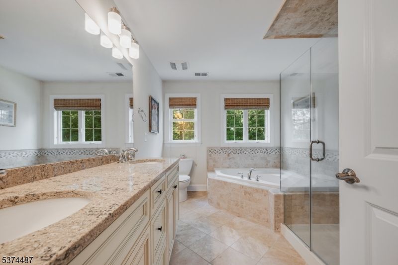 Bathroom, Dual Sink Vanities, Glass Shower, Interior