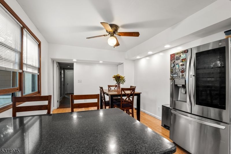 Dining room, Interior, Kitchen, Recessed Lighting, Wood Texture Flooring