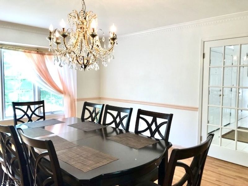 Chandelier, Dining room, Interior, Wood Texture Flooring