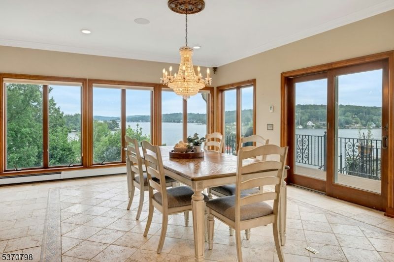 Chandelier, Dining room, Interior, Recessed Lighting, Water