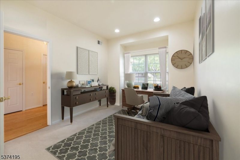 Home Office, Interior, Recessed Lighting, Wood Texture Flooring