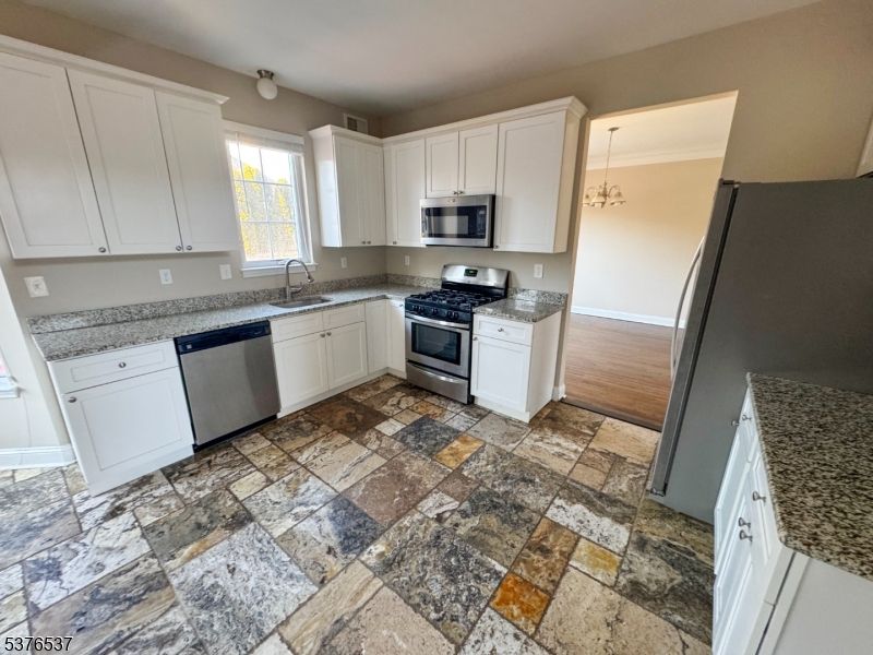 Interior, Kitchen, Pendant Lights, Stainless Steel Appliances, Wood Texture Flooring