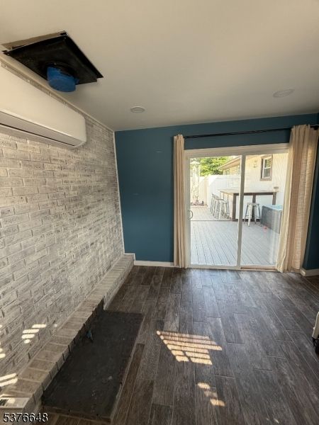 Empty room, Interior, Stone Walls, Wood Texture Flooring