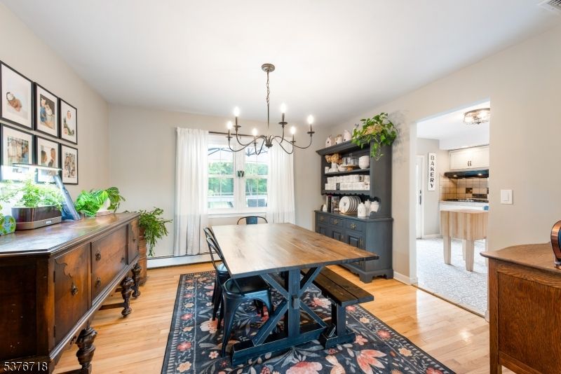 Chandelier, Dining room, Interior, Kitchen, Wood Texture Flooring