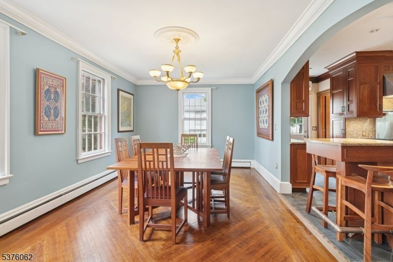 Chandelier, Dining room, Interior, Wood Texture Flooring