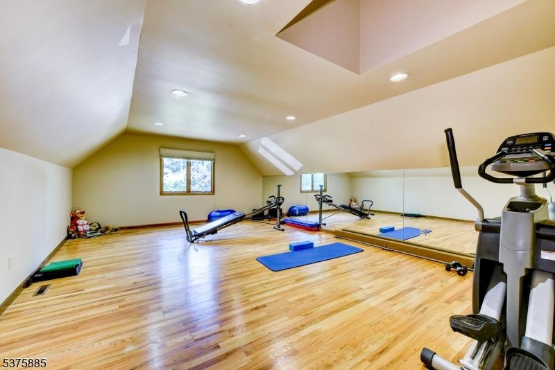 Fitness Equipment, Interior, Recessed Lighting, Wood Texture Flooring