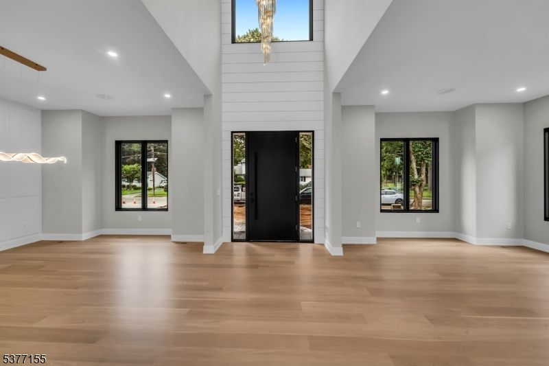 Empty room, Fireplace, Interior, Recessed Lighting, Wood Texture Flooring