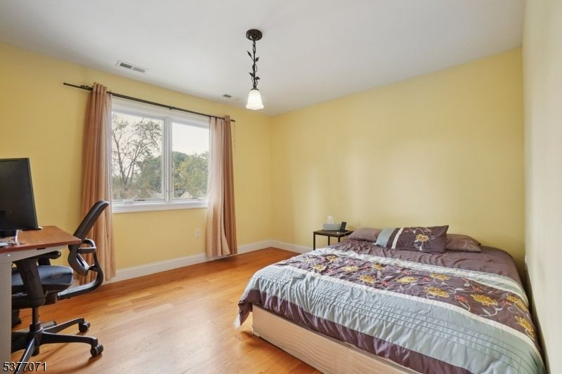 Bedroom, Home Office, Interior, Pendant Lights, Wood Texture Flooring