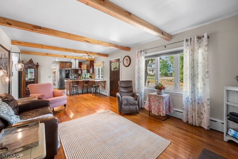 Interior, Kitchen, Living room, Wooden Beams, Wood Texture Flooring