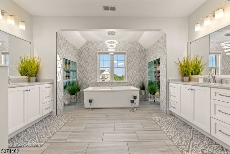 Bathroom, Dual Sink Vanities, Free Standing Baths, Interior