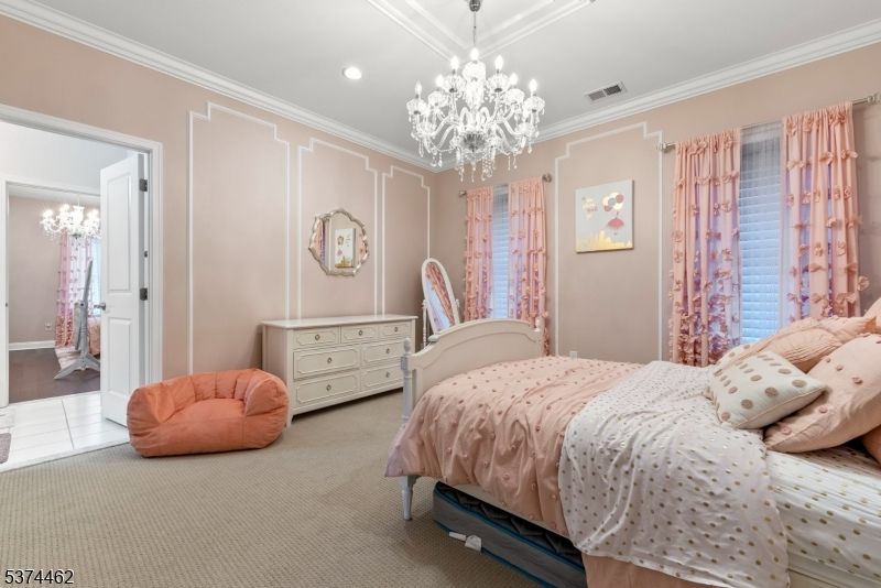 Bedroom, Chandelier, Interior, Recessed Lighting