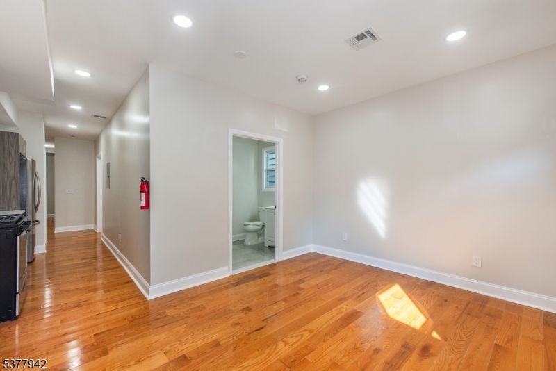 Bathroom, Empty room, Interior, Recessed Lighting, Wood Texture Flooring