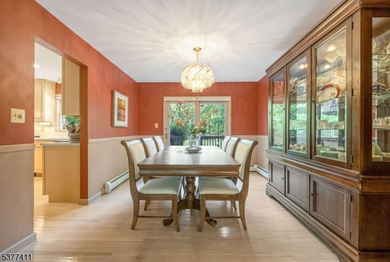 Chandelier, Dining room, Interior, Wood Texture Flooring
