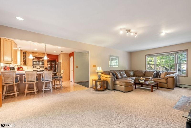 Interior, Kitchen, Living room, Pendant Lights, Recessed Lighting, Wood Texture Flooring