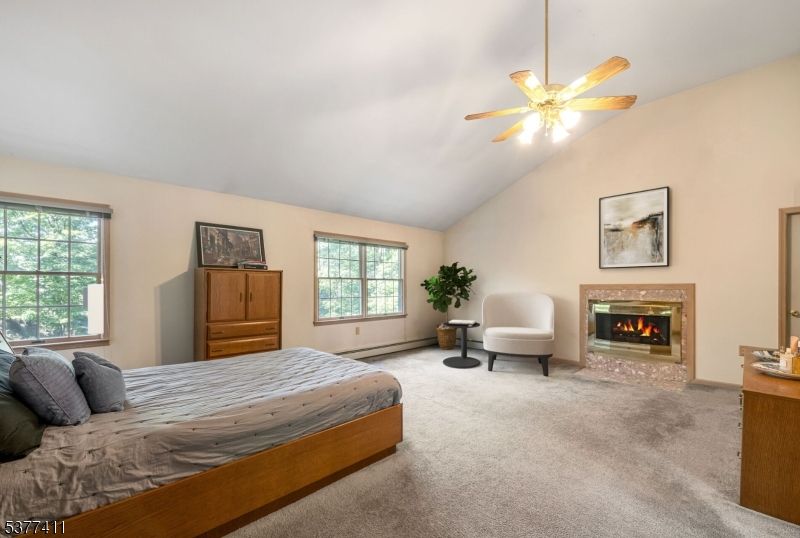 Bedroom, Fireplace, Interior