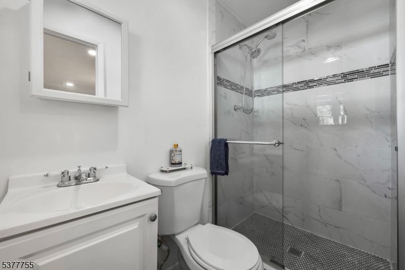 Bathroom, Glass Shower, Interior, Marble Walls, Recessed Lighting