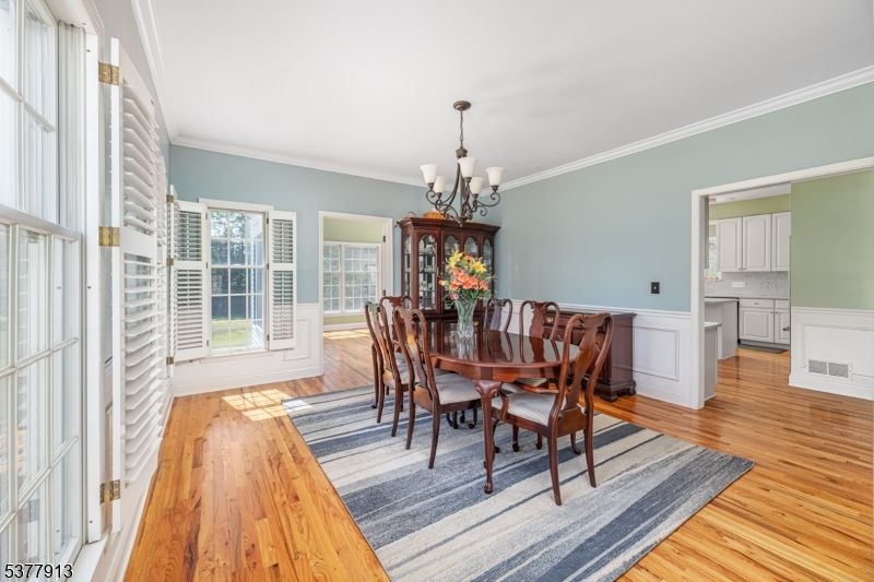 Chandelier, Dining room, Interior, Wood Texture Flooring