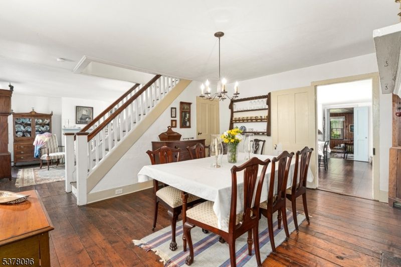 Chandelier, Dining room, Interior, Pendant Lights, Wood Texture Flooring
